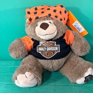 Harley-Davidson Plush Bear with Orange Bandana